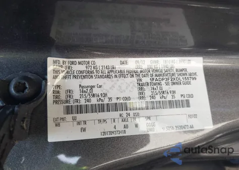 2013 Ford Focus Se from USA, damaged, VIN 1FADP3F2XDL155799